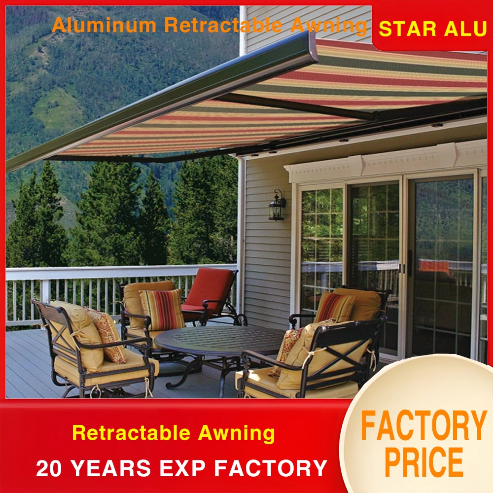 Wholesale onlyFactoryMotorized Full Cassette Retractable Awning with Aluminum Frame and Acrylic Fabric – Outdoor Patio Sunshade