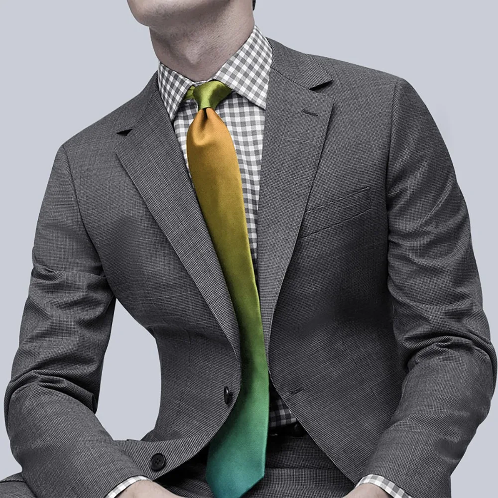 Fashion 8cm Rainbow Tie Adjustable Narrow Colorful Tie Soft Hand Tied Men Necktie Pride Month
