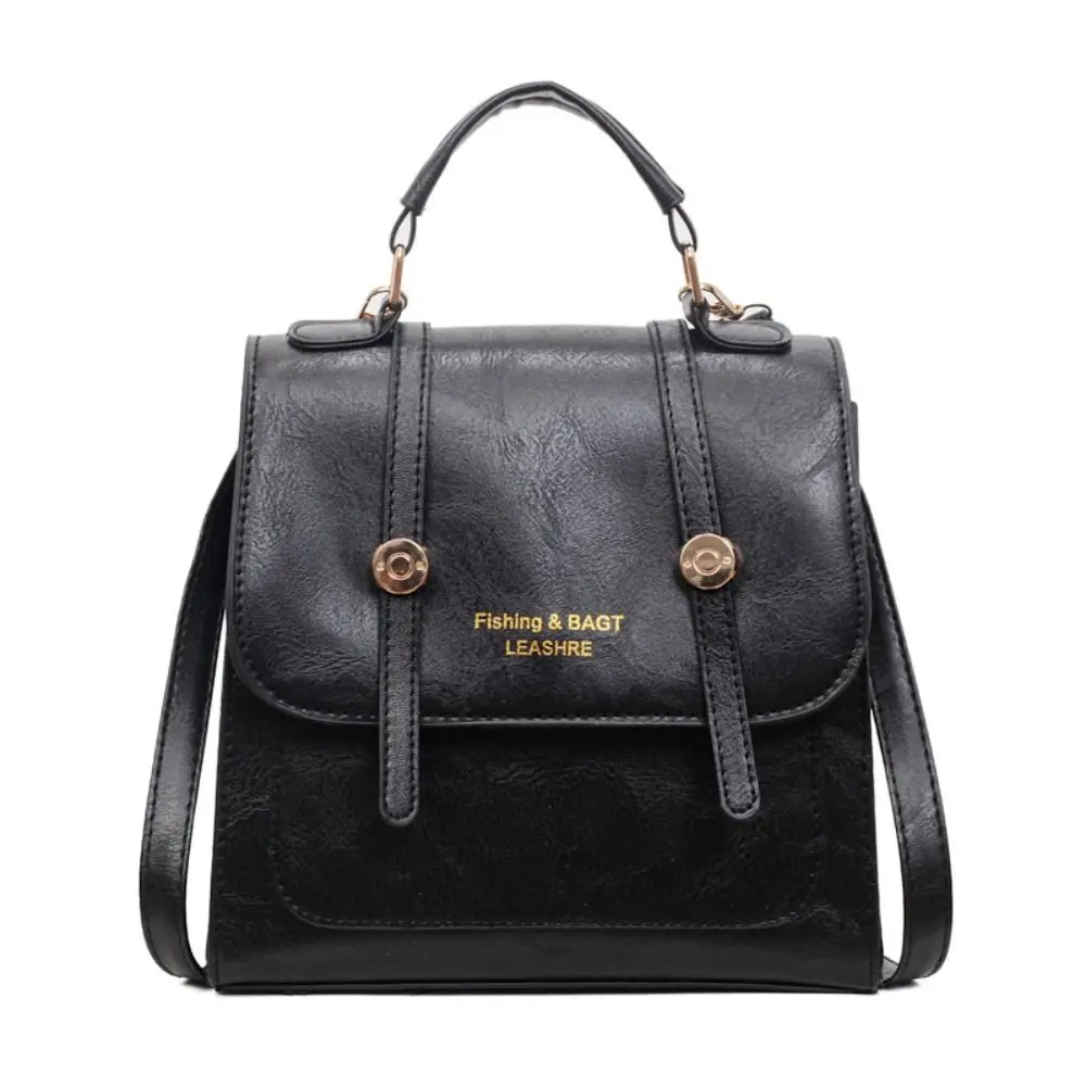 Fashionable PU Material Ladies Backpack Black Coffee Brown Simple Design Casual Backpack Street Trend Backpack For Women