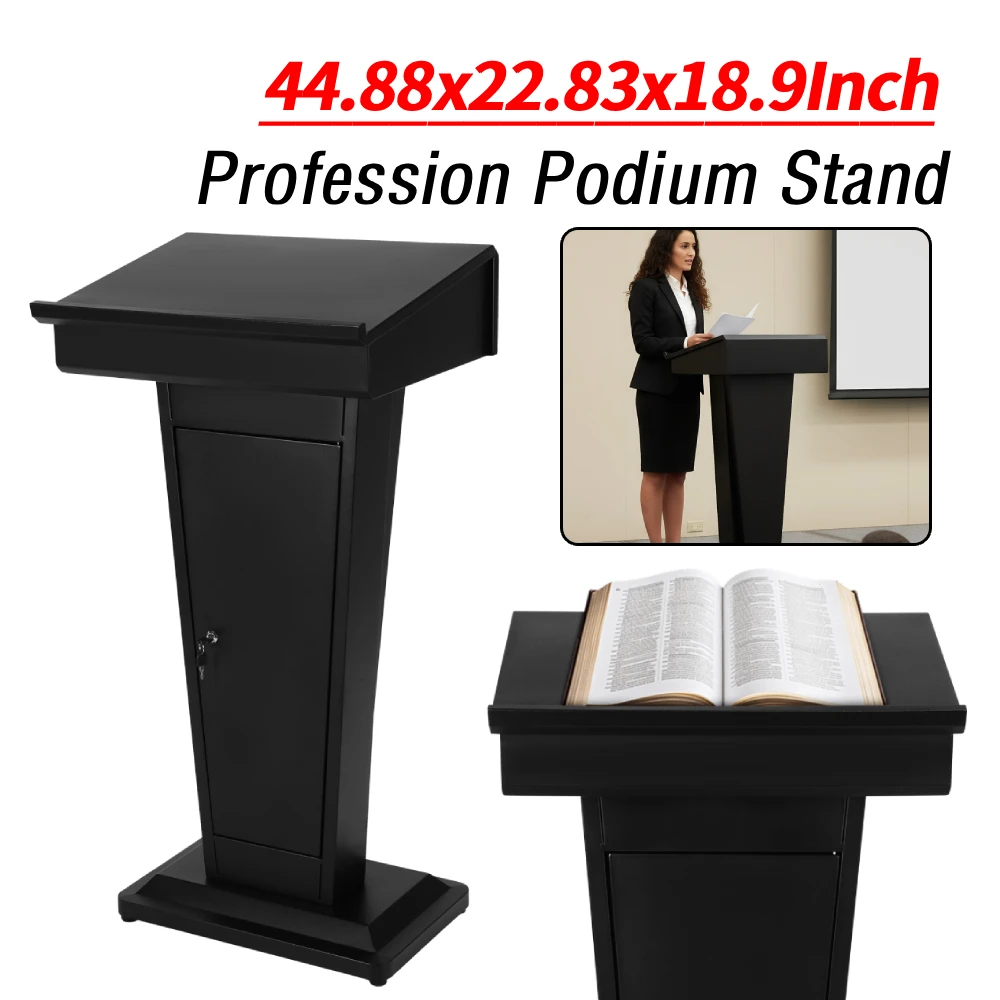 منبر المدرسة المعدنية متعددة الأغراض منصة معدنية للتحدث مكتب سعة كبيرة لمكتب مدرسة الكنيسة والمنزل 44.88 × 22.83 × 18.9 بوصة