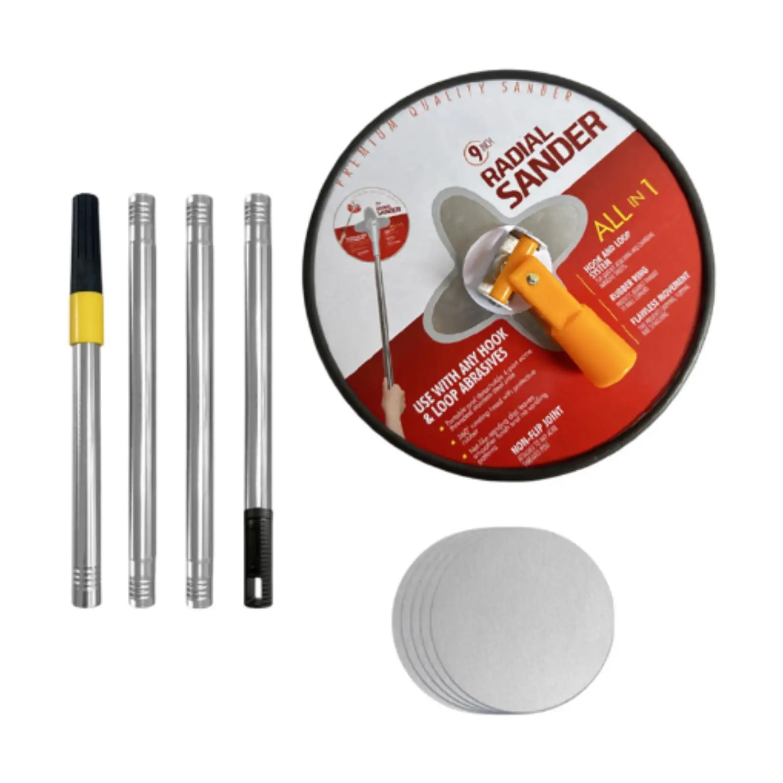 Drywall Pole Sander Professional Round Handheld 360 Degree Rotary Wall Sander for Dry Wall Walls and Ceilings Painting Projects