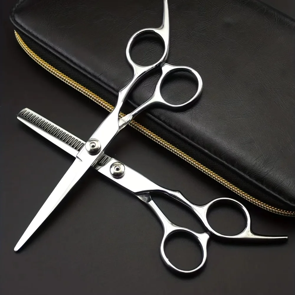 

Salon Hairdressing Scissors, Premium Stainless Steel Blades, Safety Suppressor Design, Ergonomic Finger Rests, Professional Tool