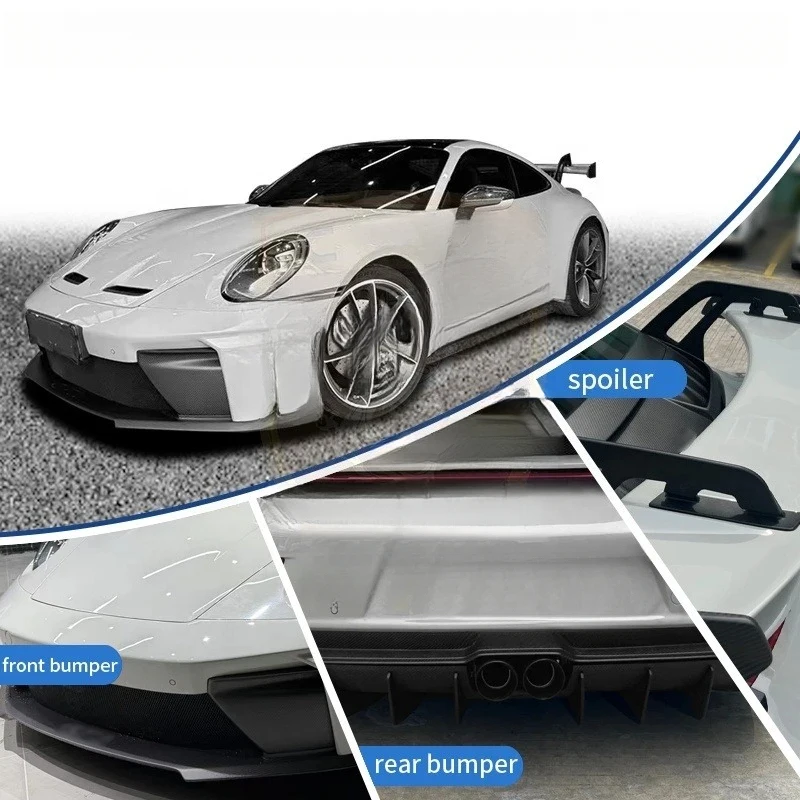 High Quality GT3 Style Dry Carbon Body Kit for 911 992.2 - Front Bumper Assembly, Hood, Side Skirts, Rear Wing, Exhaust System