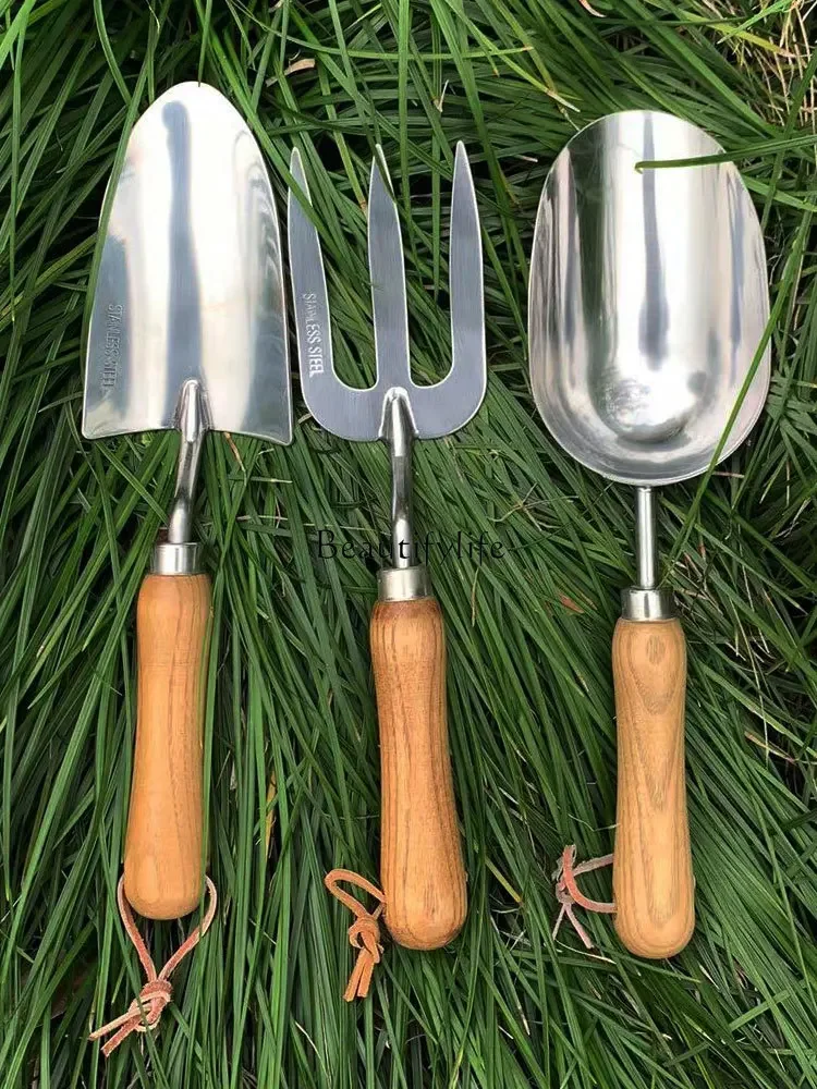 Household Planting Tools Suit Planting Flowers and Vegetables Digging Pot Changing Loose Soil Shovel Three-Piece Set