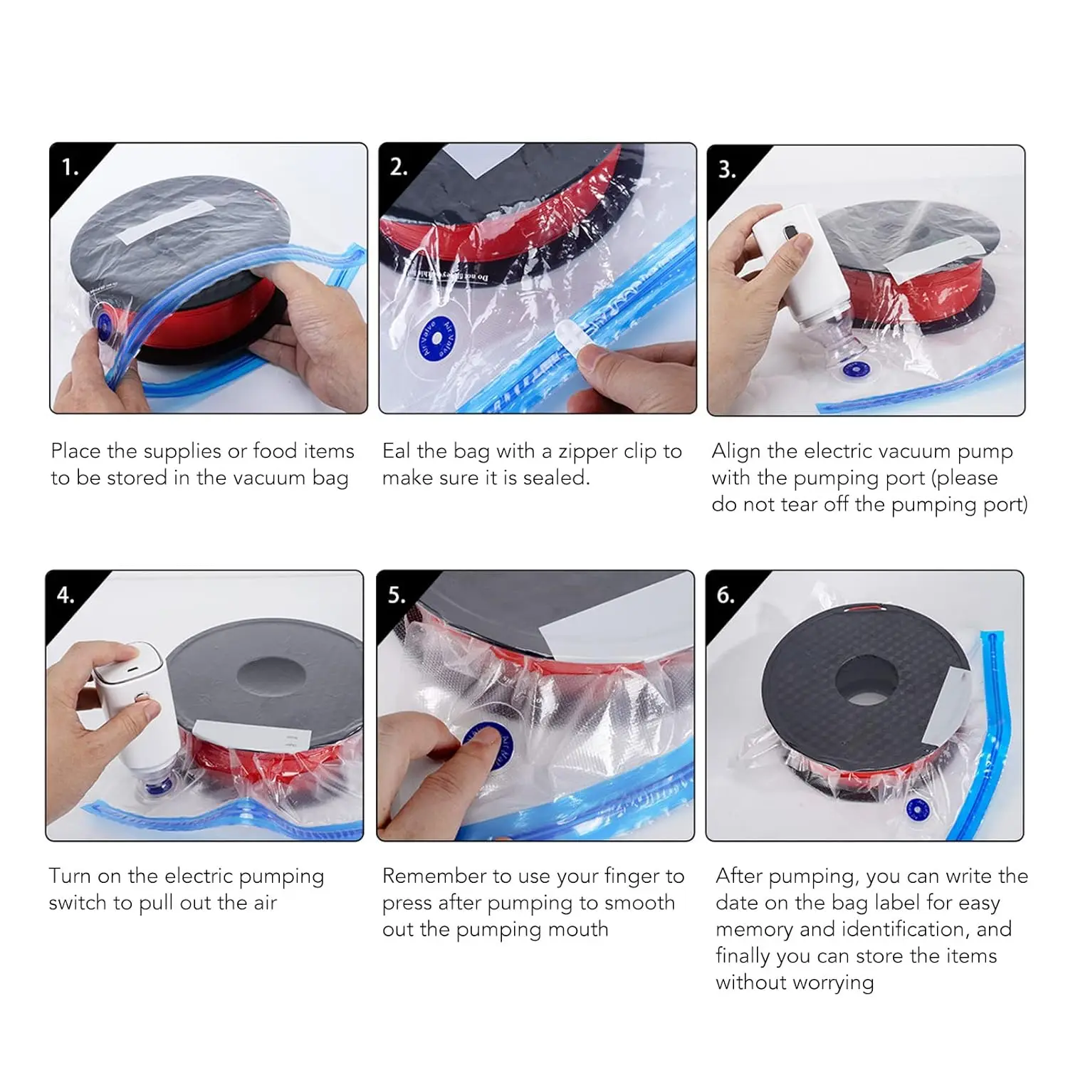 Vakuumpumpe, automatische Vakuumbeutelpumpe, wiederaufladbar, tragbar, elektrisch/manuell, vakuumversiegelt, für die Aufbewahrung von 3D-Druckerfilamenten ﻿ – Detail 4