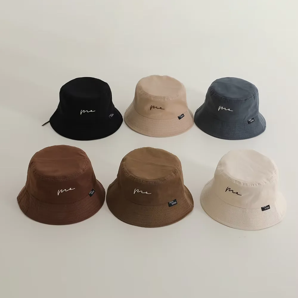 

Детская панама с вышивкой и надписью, хлопковая, однотонная, для мальчиков и девочек 2-6 лет, солнцезащитная