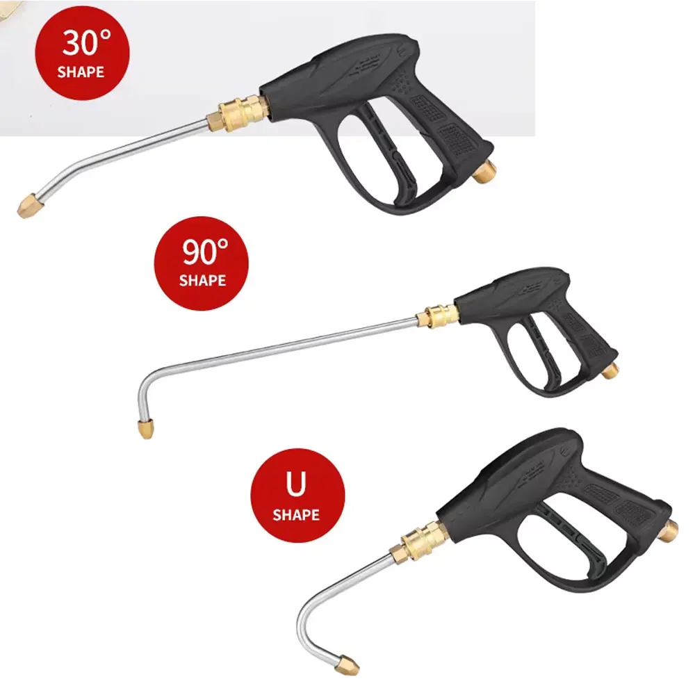 30°/90°/U Shape High Pressure Wash Water Gun Extension Spray Wand Lance Multi-Angled With 1/4