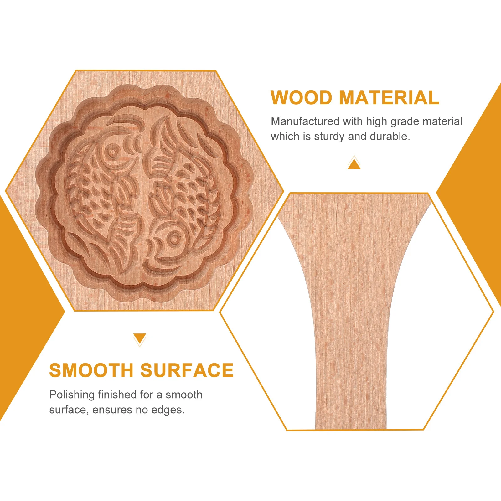 Molde de Madera para Pastel de Luna, Molde para Hornear con Patrón Tradicional Chino, Herramienta de Cocina para Hacer Pasteles de Luna, Molde para Pastel de Luna