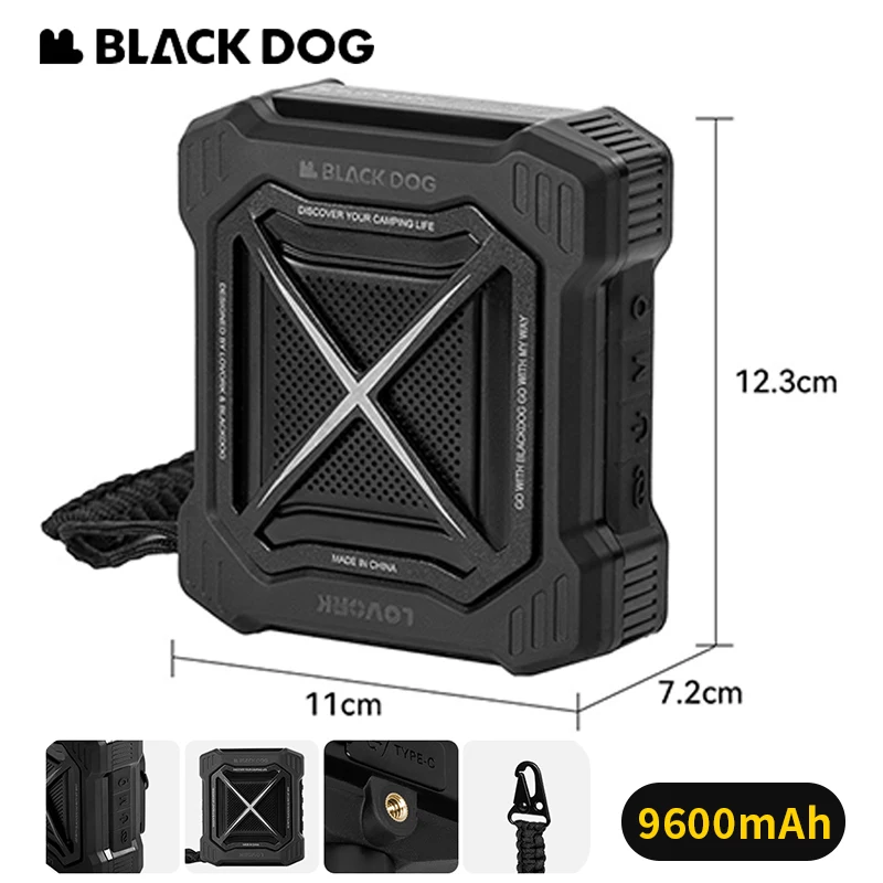 

Naturehike BLACKDOG Bluetooth 5.3 Speaker Outdoor Portable 9600mAh Light Hanging Wireless Audio for Home Camping Party Picnic