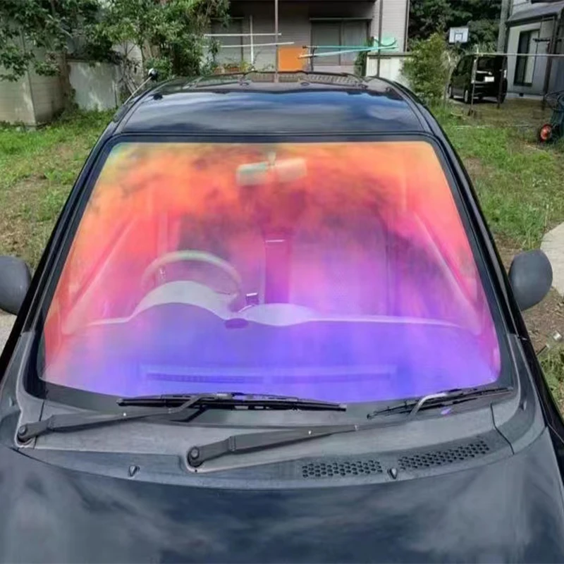 Camaleonte Pellicola per vetri Fotocromatici Tinta per auto UV 99% 1.52x30m Camaleonte Arcobaleno Finestra per auto Solare Rosso Camaleonte Tinta