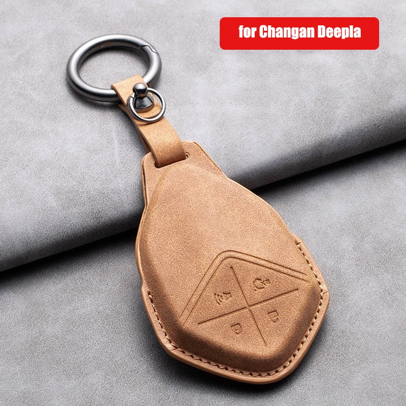 Leder-Autoschlüsselhülle für Changan Deepal S05 S7 S07 SL03 G318 2024 2025 – Schutz-Schlüsselhülle, Schlüsselanhänger, Zubehör – Detail 3