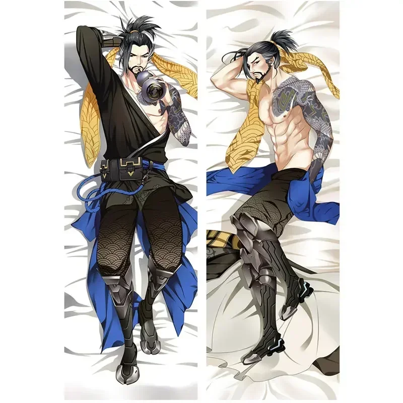 Anime Overwatches Sexy Pillow Covers OW Genji Reaper Pillowcase 3D Double-sided Bedding Hugging Body Pillowcase Customize Gifts