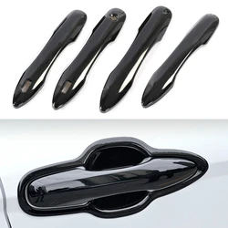 1 Set Smart Door Handle Covers Trims Bezels Decoration Moulding ABS Gloss Black Fit For Toyota Camry XV70 2018 2019