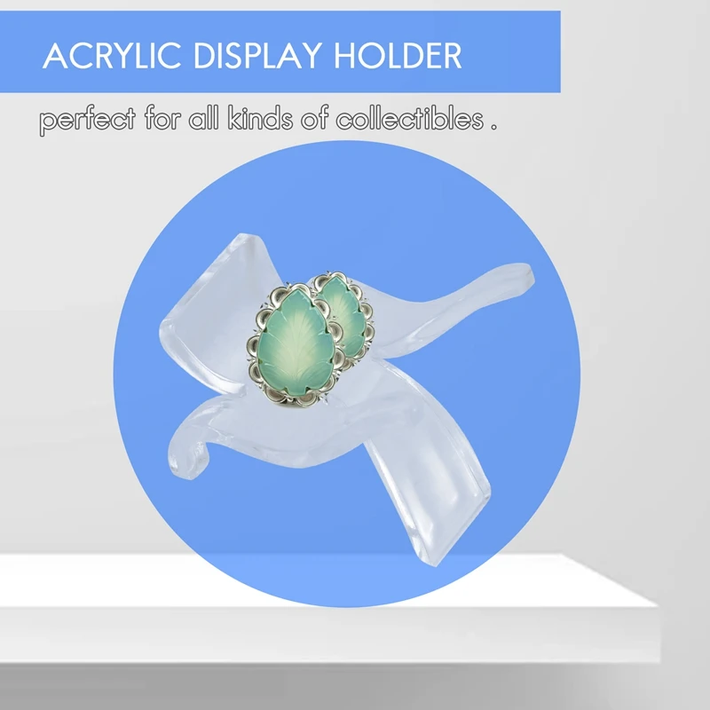 25 Pieces Acrylic Display Holder Clear Plastic Display Easel Stands Acrylic Display Easel Holders For Rock Mineral Agate