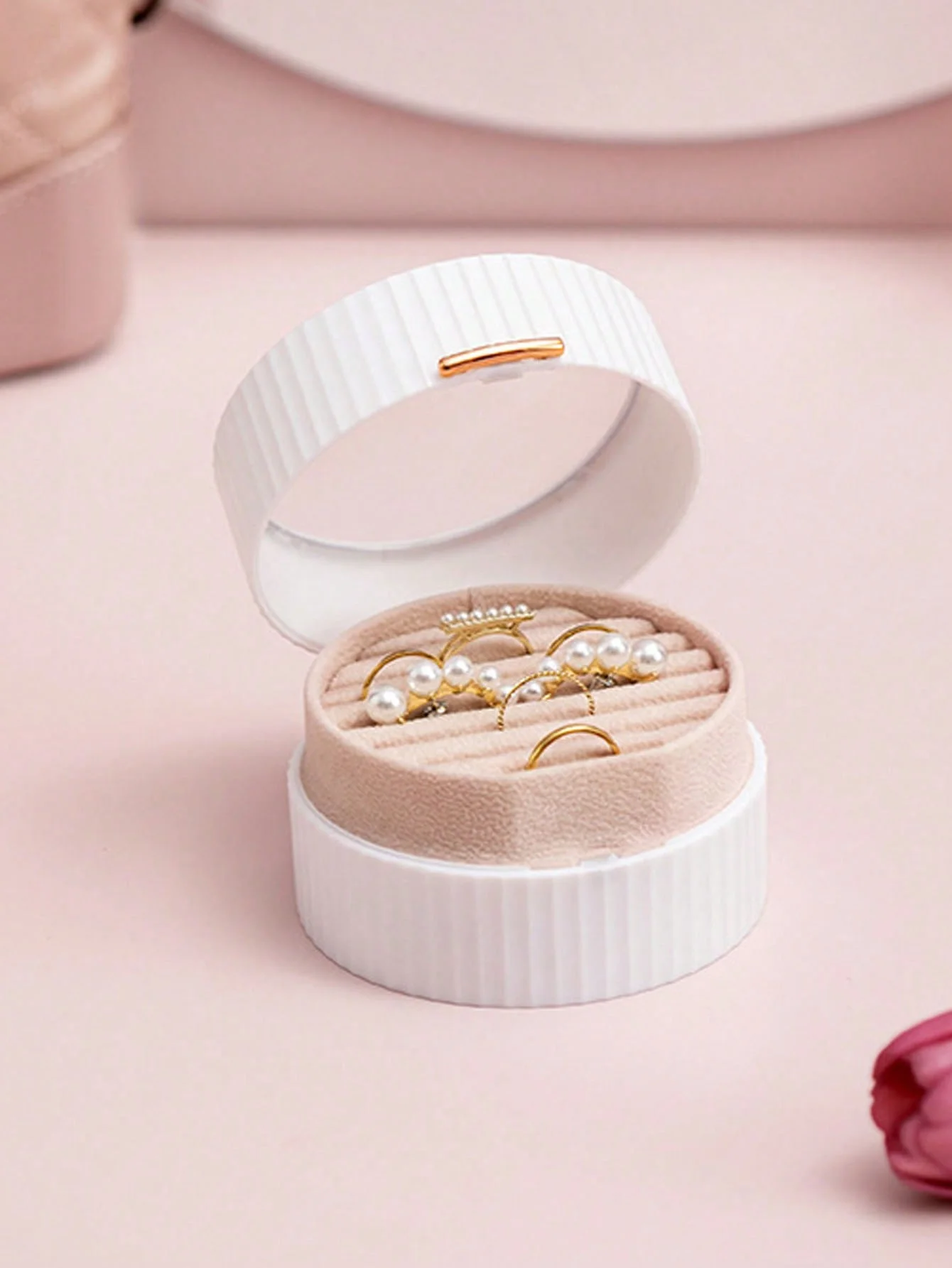 원형 링 보관함, 여행용 보석 상자, 반지 펜던트, 귀걸이, 목걸이, 정리함 보관함, 작은 거치대 상자, 1 개