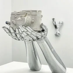 Kongshan Ji Crystal Erosion Sculpture Robotic Arm Handheld Camera Design Trendy Basketball Landline Phone Theme Home Ornament