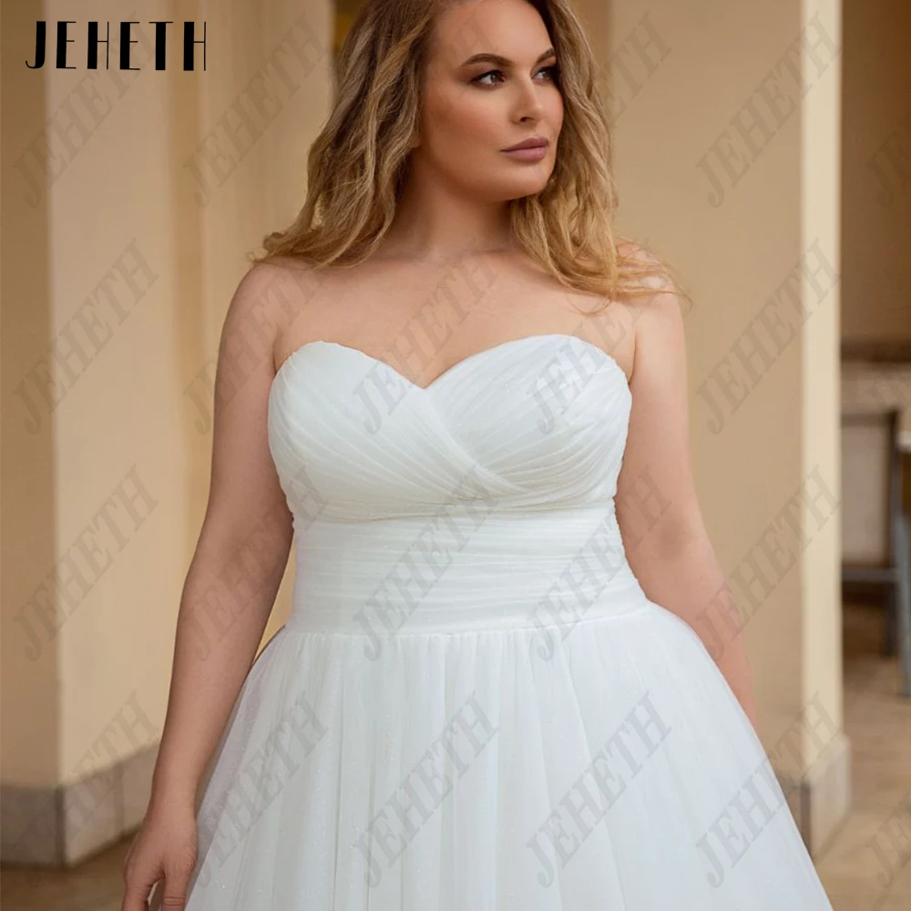 Jeheth elegante vestido de novia de talla extra weethart vestido de novia sin mangas Tulle Empire línea a JEHETH-vestidos de novia elegantes de talla grande, ropa de novia sin mangas, de tul, corte imperio, Civil, 2023