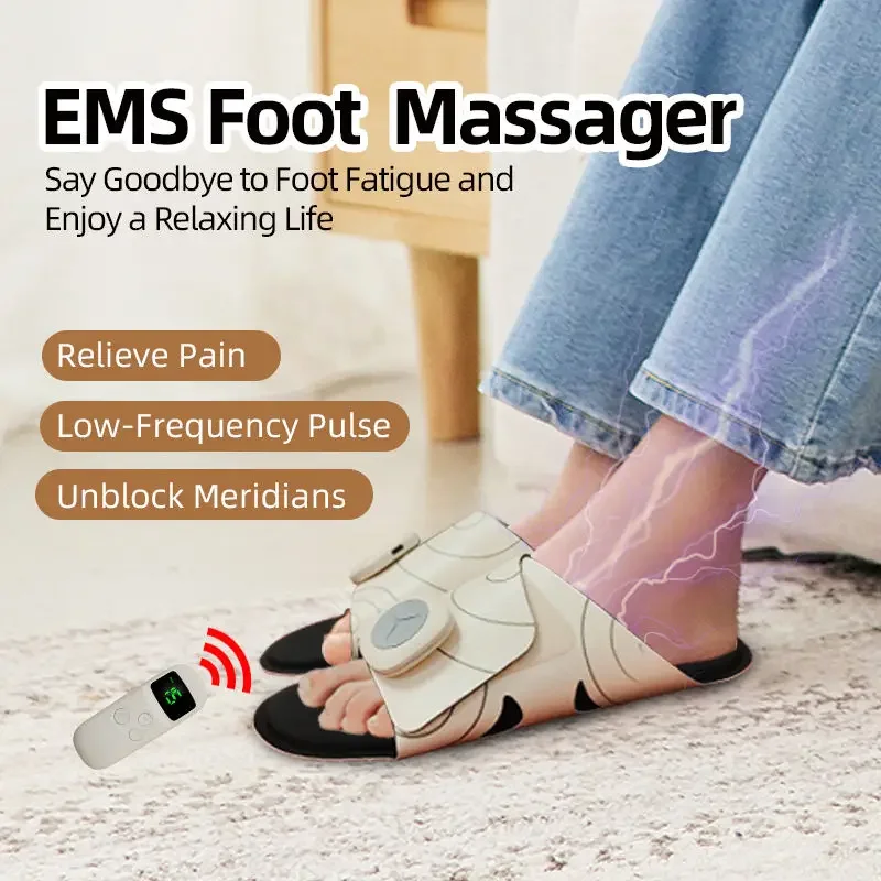 New Foot Acupoint Electrode Electric Massage Slippers Micro Current Foot Meridian Dredging EMS Foot Massage Device
