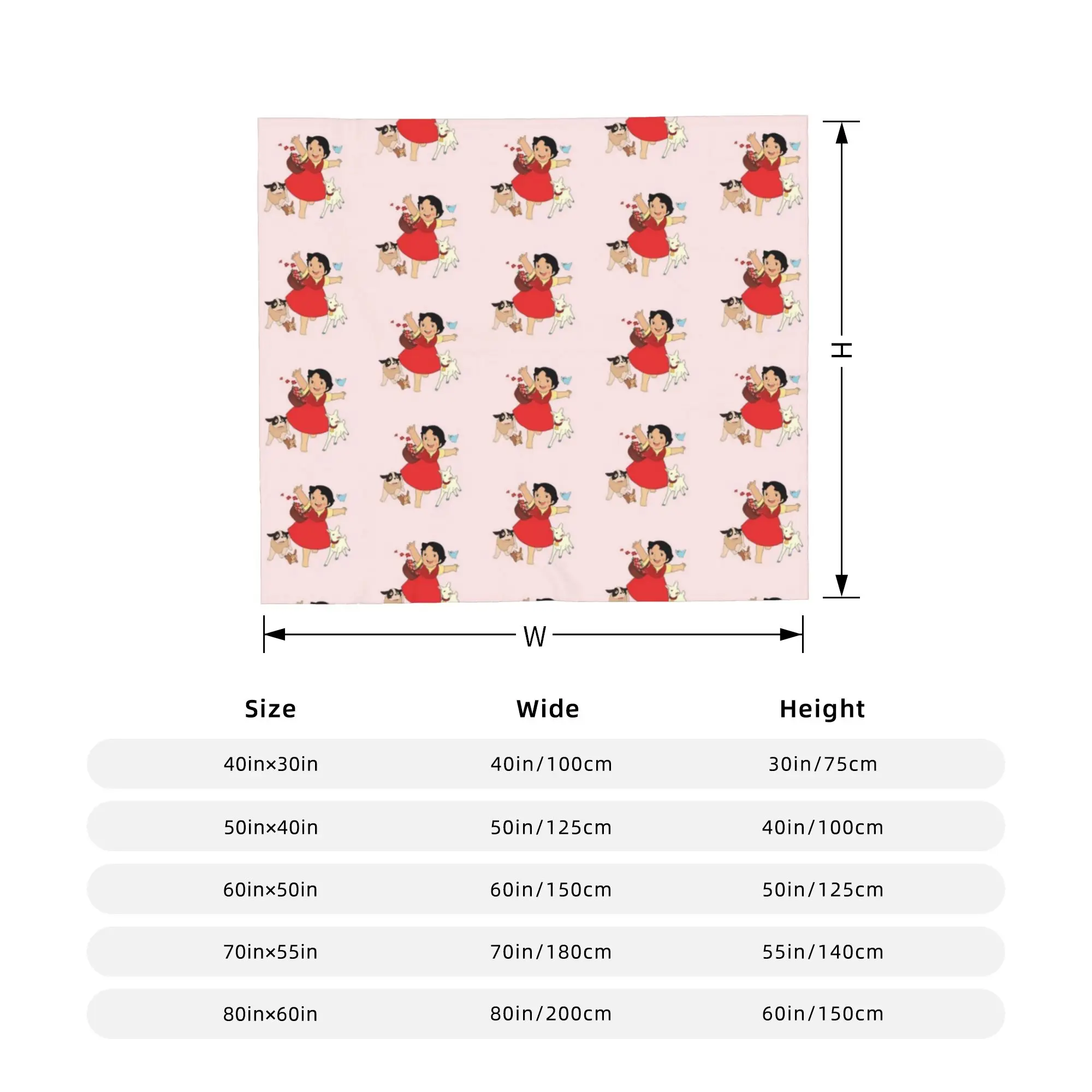 هايدي فتاة جبال الألب بطانية الكرتون أنيمي الفانيلا خمر رمي البطانيات الدافئة للمنزل المنسوجات ديكور سيارة #6