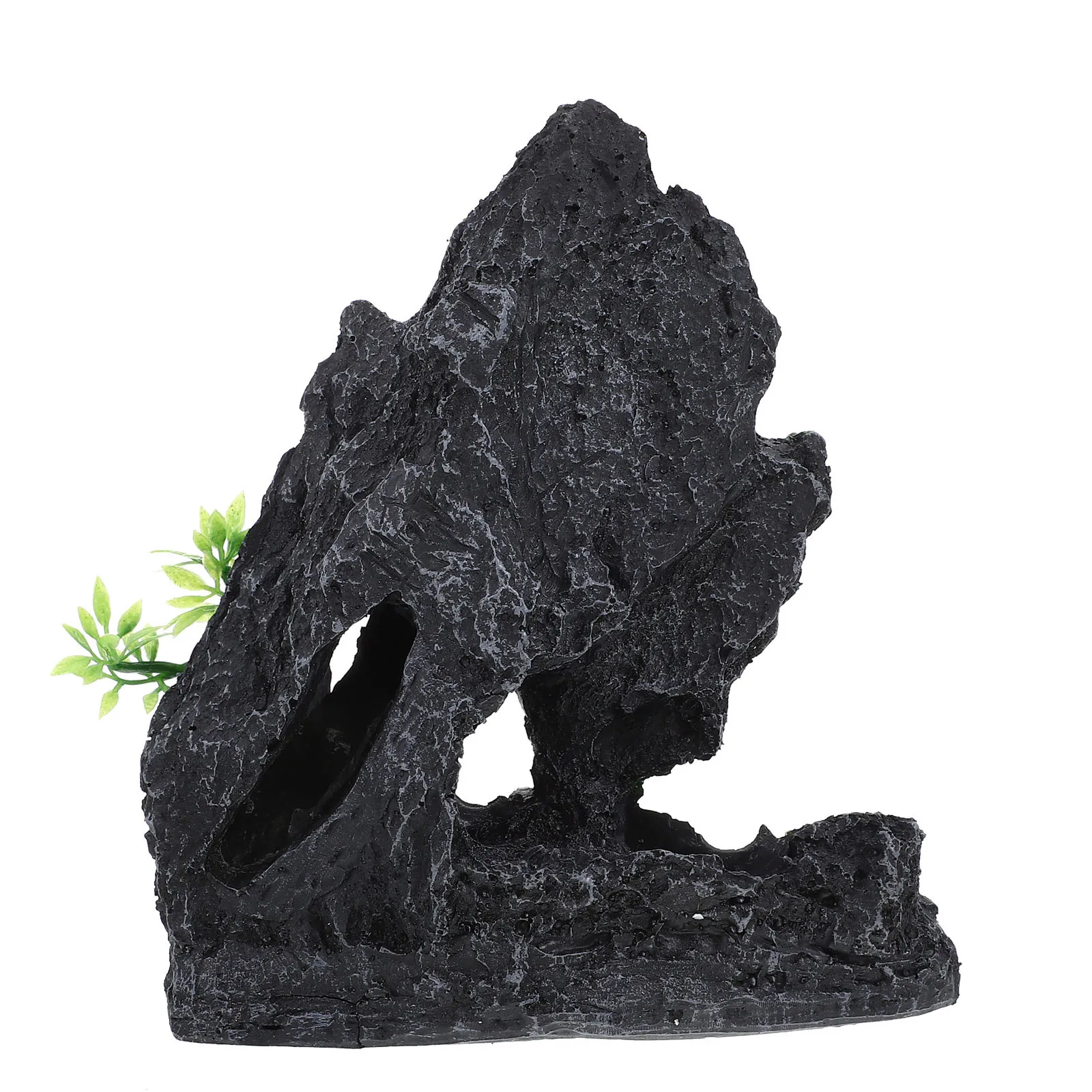 

Resin Rockery Decor for Aquarium Fish Tank Landscape Ornament Small Compact Design Stable Base Waterproof Lifelike Artificial
