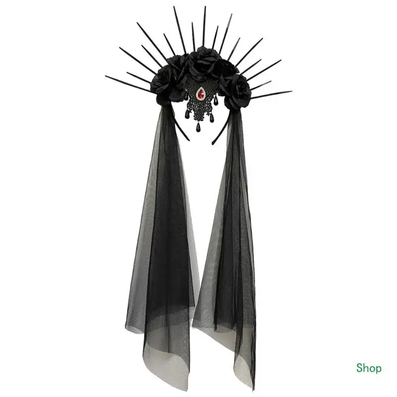 

Dropship Long Veil Headband Halloween Dark Series Headgear LolitaStyle Headpiece