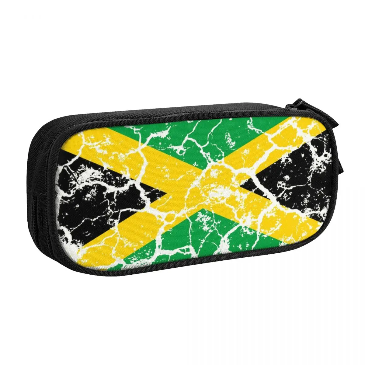 Cute Custom Jamaican Flag Distress Pencil Cases for Boys Gilrs Jamaica Proud Large Storage Pen Box Bag Stationery