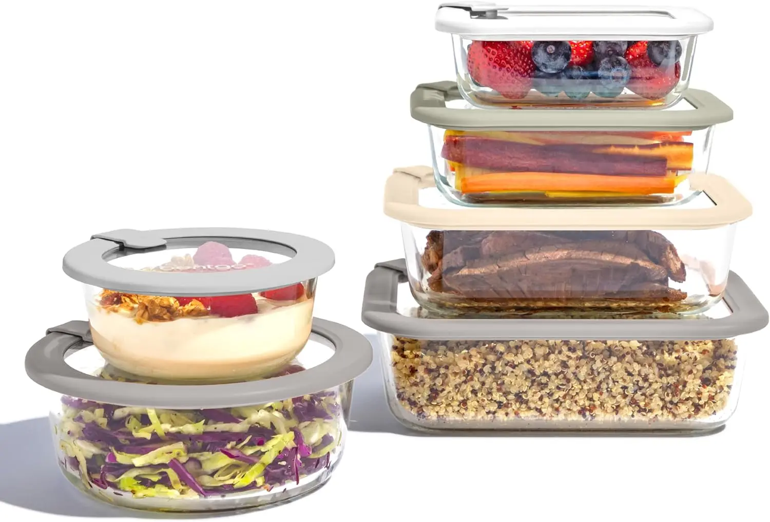 

Glass Food Storage Set 12-Piece Leak-Proof Containers with Airtight Lids for Microwave Oven Freezer