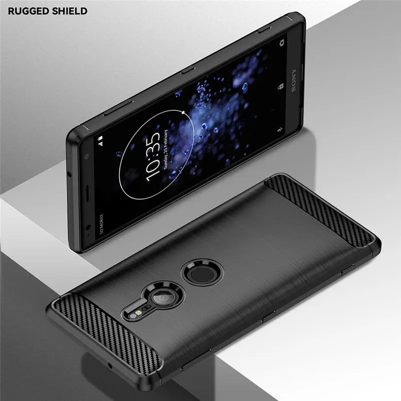 For Sony Xperia XZ2 H8266 H8216 Case Carbon Fiber Skin Shockproof Soft Silicone TPU Back Cover for Sony Xperia XZ2 H8266 H8216