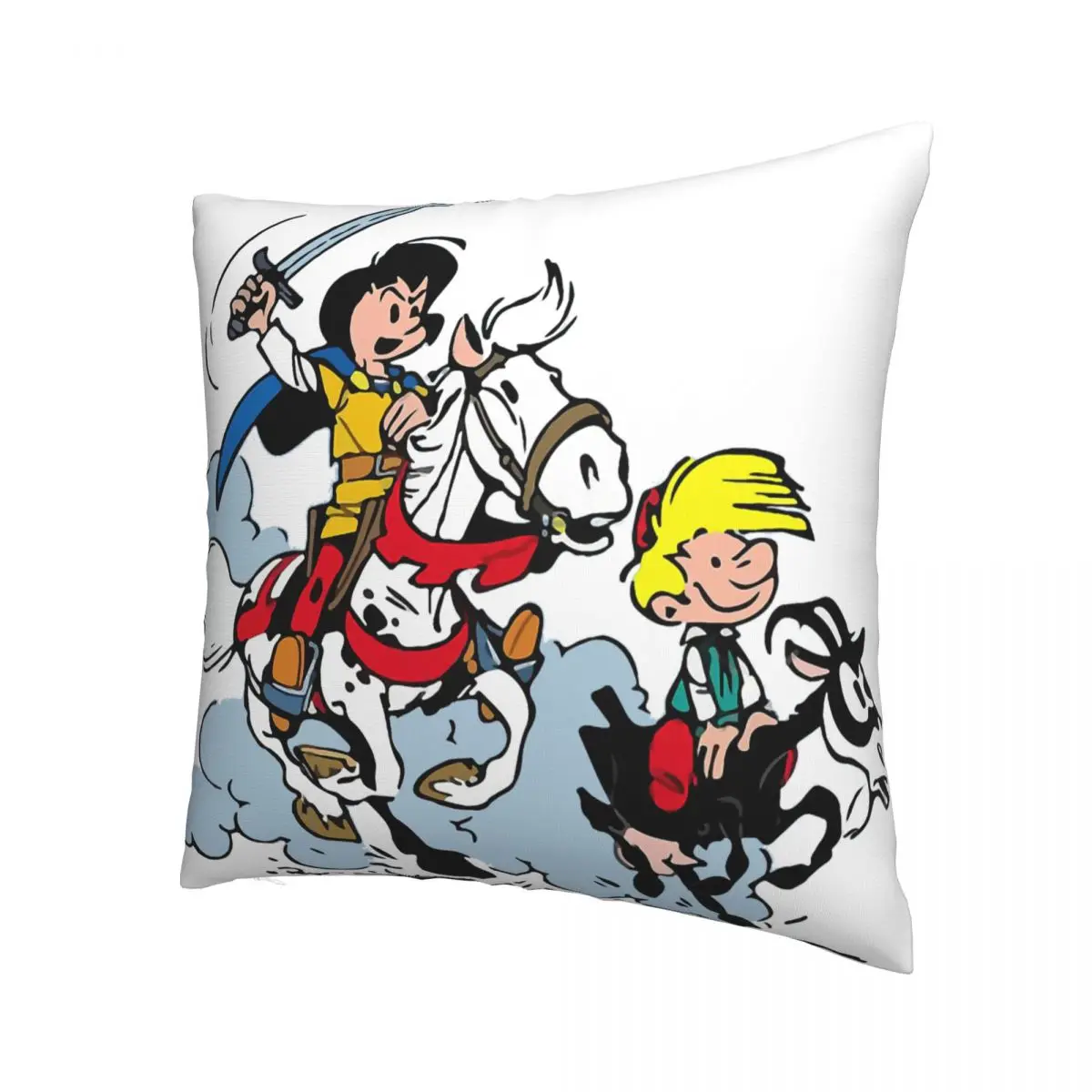 Johan And Peewit Throw Pillow Case Gaston Lagaffe Children's Comics Backpack Cojines Case DIY Printed Fashion For Sofa Decor