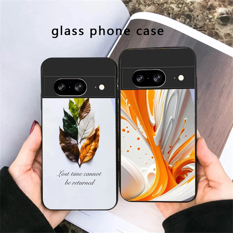 Animal Footprint Stone For Google Pixel 8 7 9 10 Pixel 10 Pro XL Pixel 9 Pro XL Pixel 8a 7a Pixel 7 Pro Black Glass Phone Case view 5