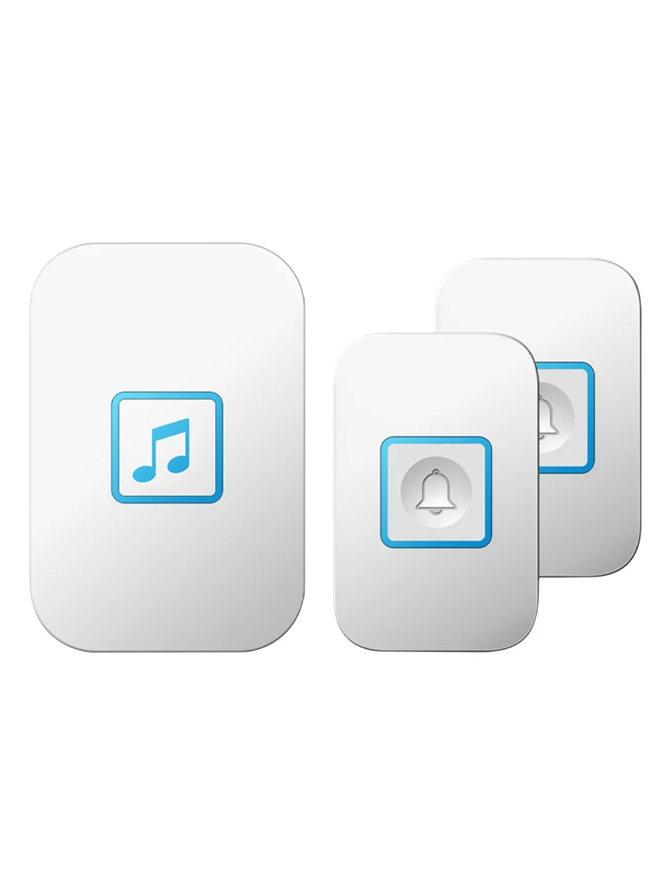 Long Distance Plug In Plastic Outdoor Waterproof LED Flash Home Office Wireless Doorbell Classroom 5 Levels Adjustable Volume