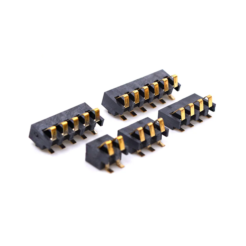 Spring Compression Contact 2 3 4 5 6P 2.5MM Pitch Female Plug Connector Surface Mount Battery Connectors Reflow Solder PCB