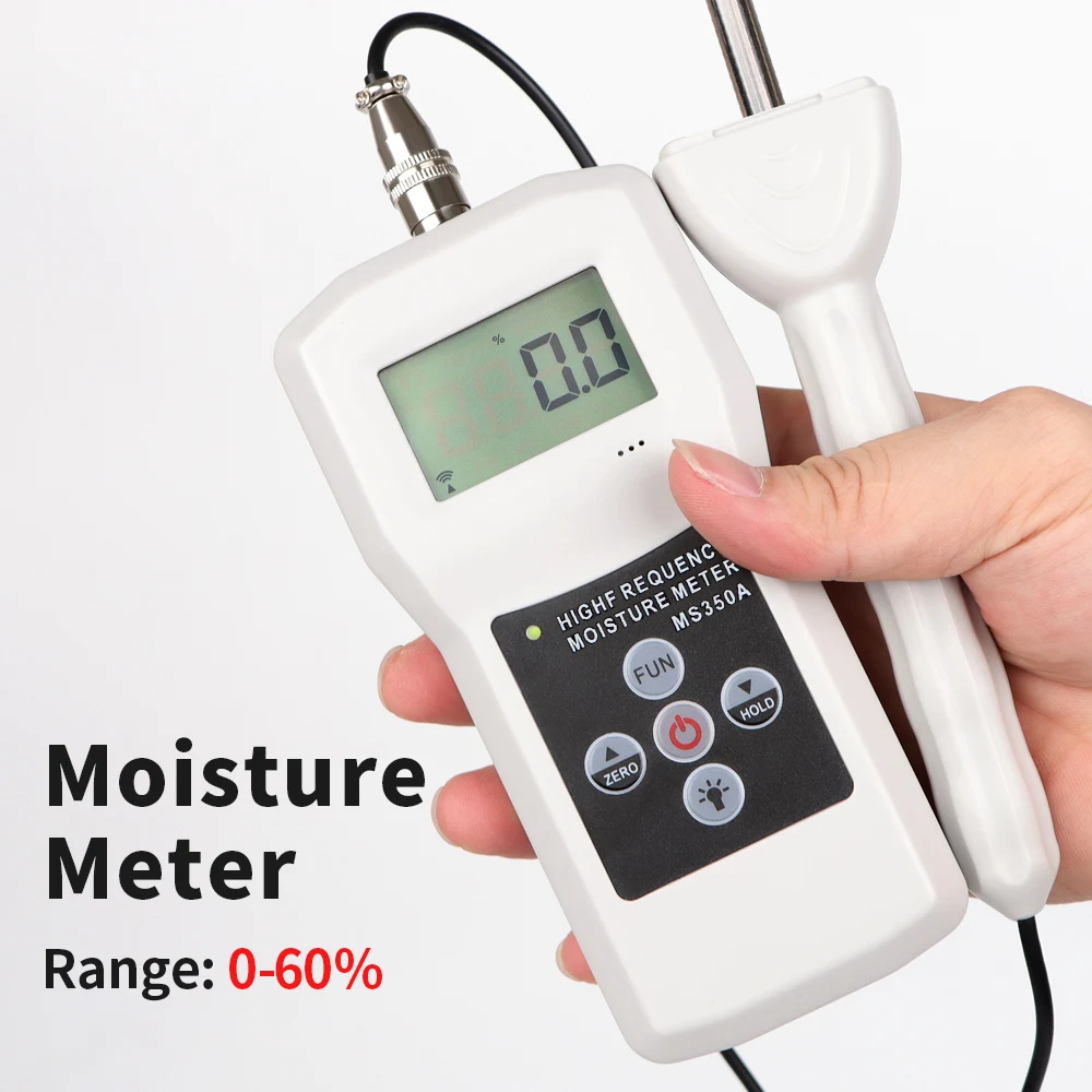 

MS350A Powder Materials Moisture Meter High Frequency Soil Moisture Meter Chemical Flour Coal Powder Silver Sand Humidity Tester