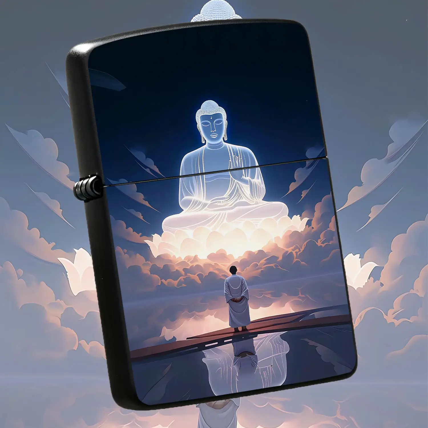 Zen Style Ethereal Cloud Buddha Pattern Portable Igniter, Aesthetic Spiritual Vibe Daily Carry Accessory, Perfect For Outdoor Gathering Travel Holiday Gifting, Delicate Craftsmanship Versatile Practical Decorative Must- A Humorous And Inter