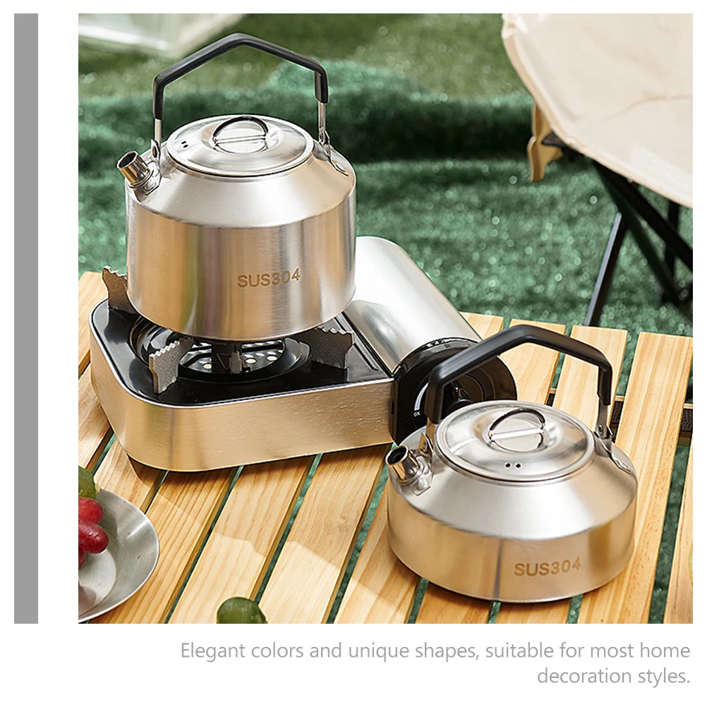 

Stainless Steel Kettle Kitchen Water Camping Cookware Tea Outdoor Portable Stovetop