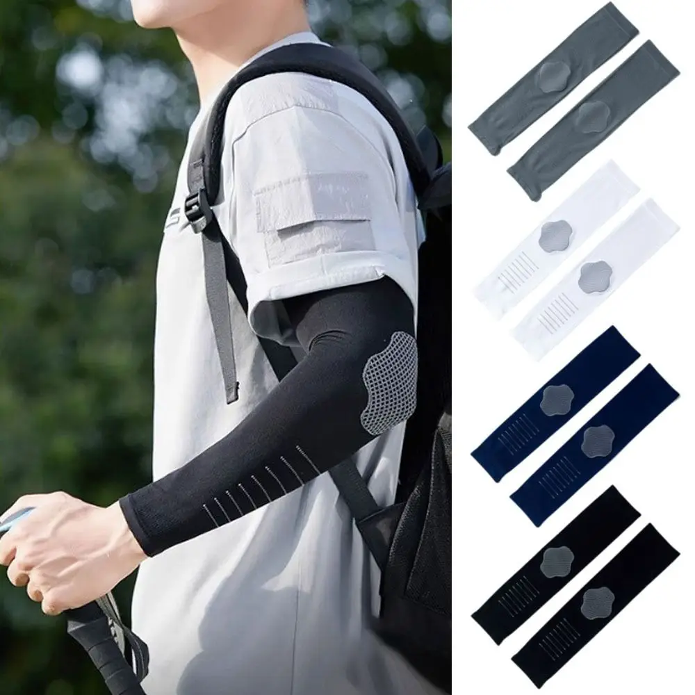 

Ice Silk Sunscreen Sleeves Quick-drying Sweat-absorbent Men's Sports Arm Guards Breathable UV Protection Arm Sleeve Men&Women