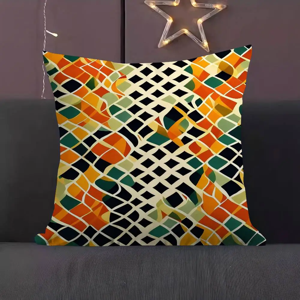 تصميم هندسي ملون غطاء وسادة شخصي لغرفة نوم الأطفال وديكور الحفلات البرية كيس وسادة هدية عيد ميلاد للأطفال
