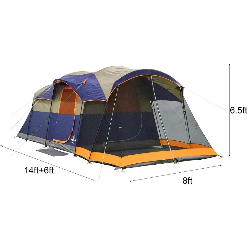 The 4 Windows And Ground-level Air Vent Offer  With Mesh Door Double Layer Family Outdoor Camping Mission 8-Person  Tent