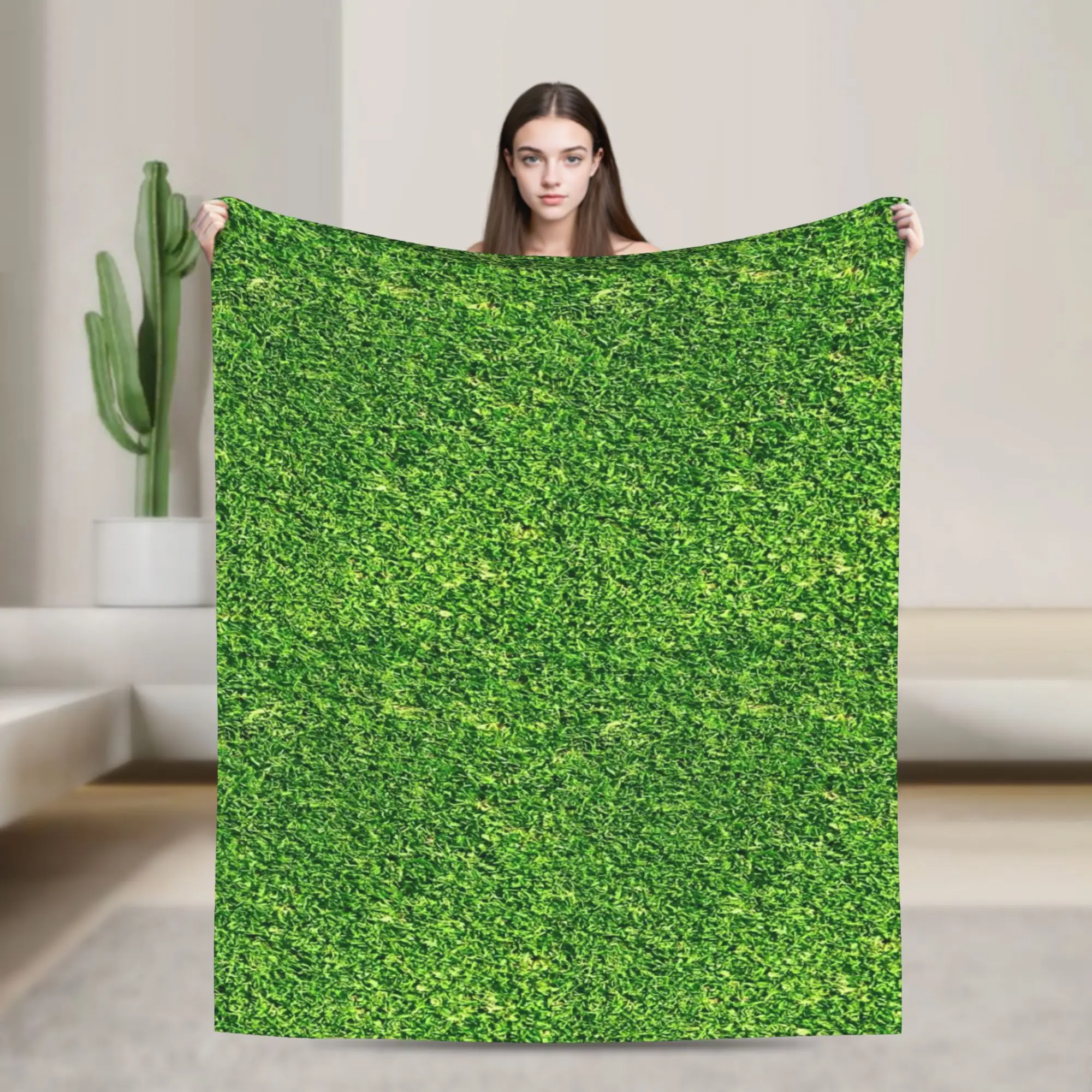 Grass Battlemat Grassland Land Super Warm Blanket  Picnic Plush Bedding Throws Home Decor Flannel Bedspread Sofa Bed Cover