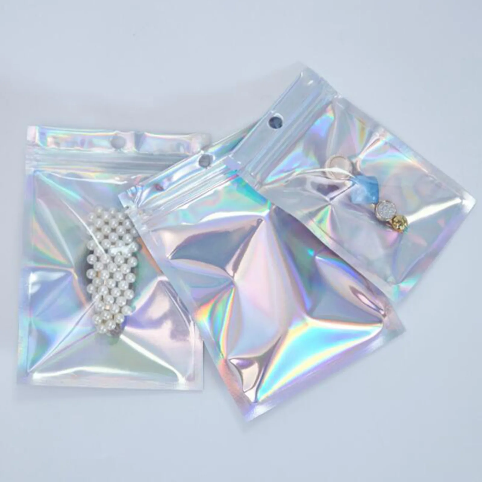 100 PC Resealable Smell Proof Bags Ziplock Bags Flash Aluminum