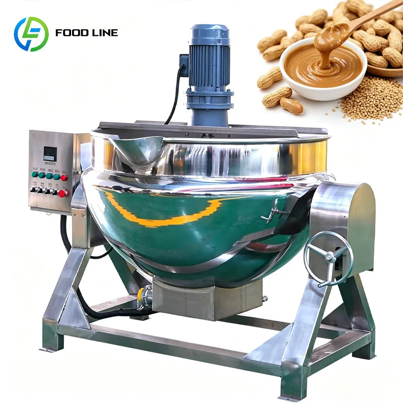 Industrial Jacketed Kettle With Agitator Tilting Cooking Mixer For Food Processing Sauce Customized