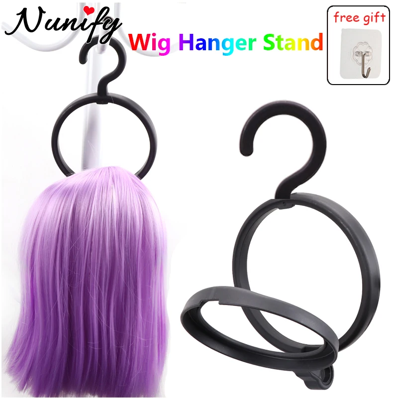 Round Plastic Hair Holder 1Pcs Wig Hanger For Multiple Wig Black Wig Drying Stand White Portable Hair Stand For Wig Styling Tool