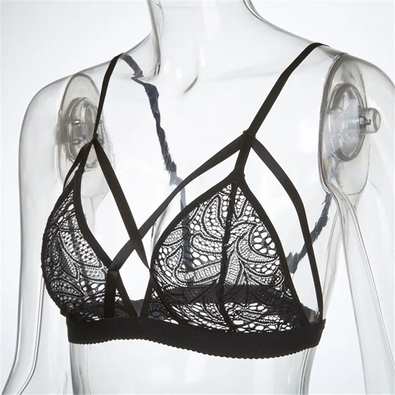 See Through Lace Mesh Unlined Bra Lace Bras Bralette Sexy Unpadded for Women