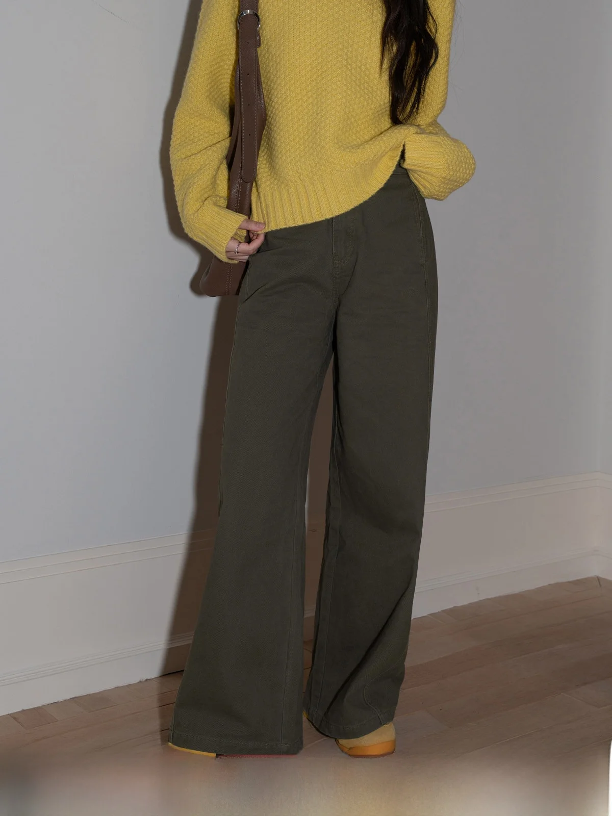 

Deep ey High Waist Wide Leg Denim Jeans Women's Vintage Loose Slim Straight Casual Pants Autumn New Sle Xujing