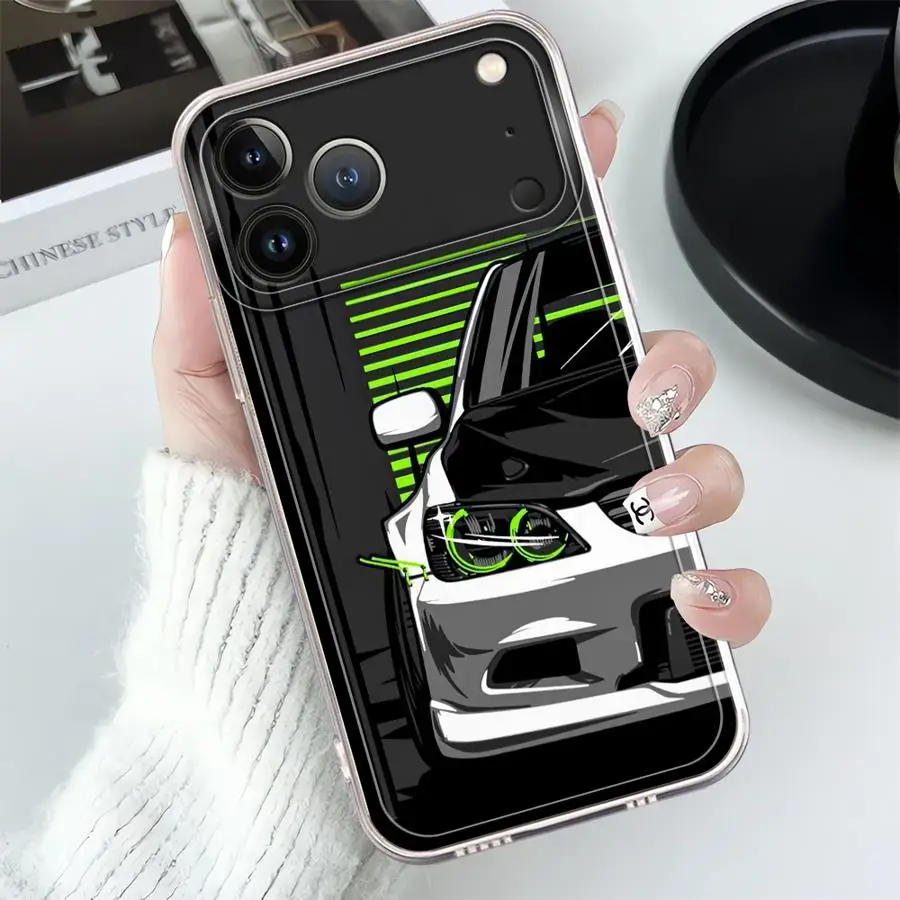 حافظة لهاتف آيفون 16 15 14 Plus 17 Air XR 7 8 12 Mini 16e 13 12 11 Pro MAX غطاء هاتف ناعم ياباني JDM سيارات رياضية #3