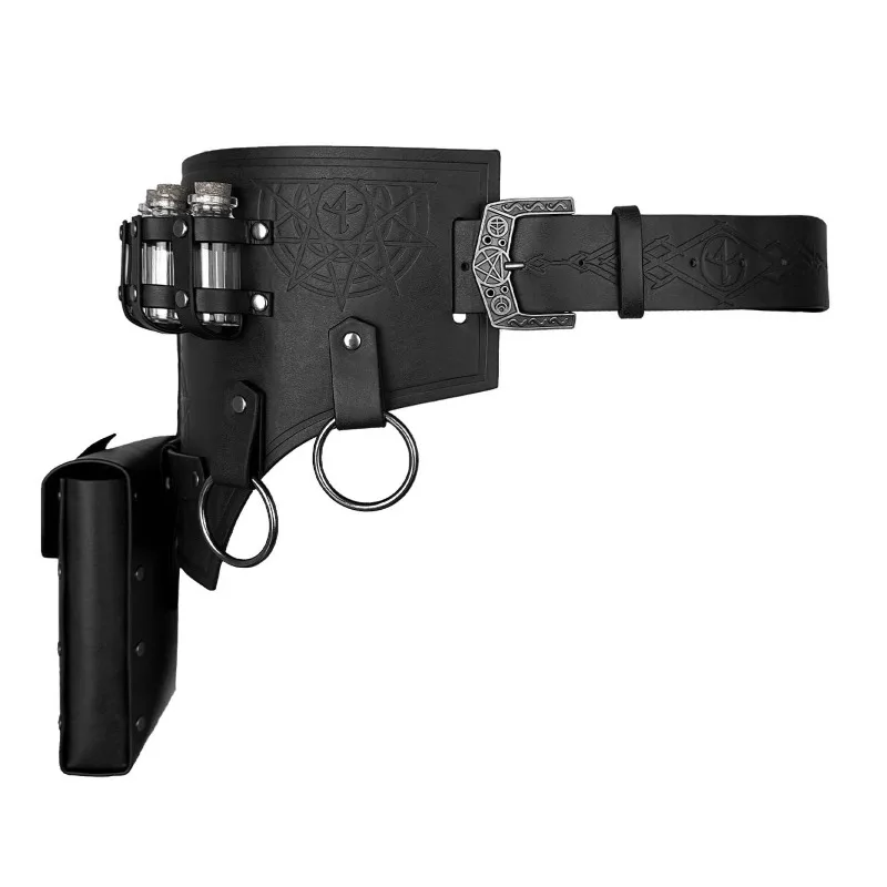 男性用ルネッサンスコスチューム ハロウィン 中世 海賊 ポーションボトル レザーベルト