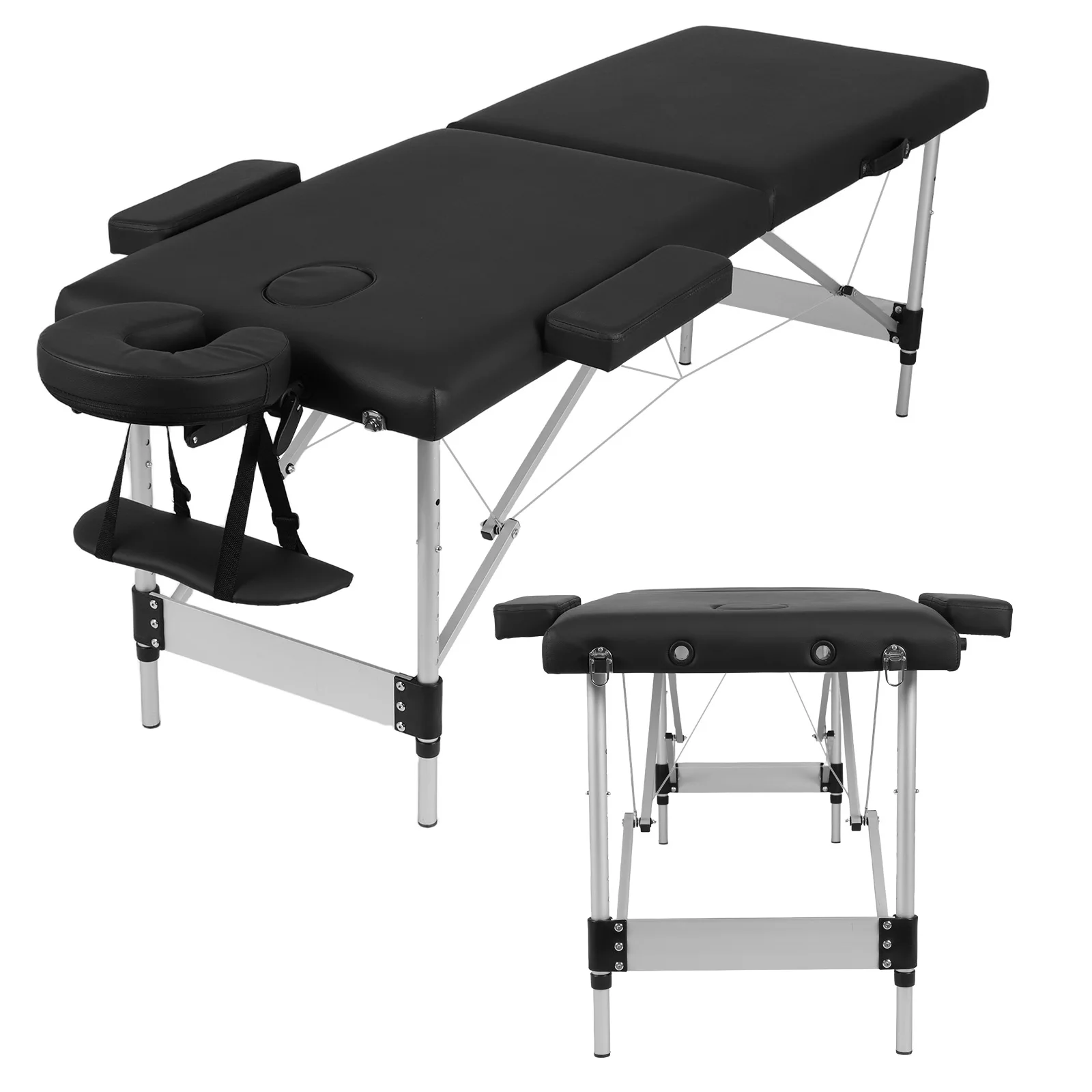 

185x70cm Stationary Professional Massage Table Adjustable Backrest Metal Frame Wide Stationary Massage Table