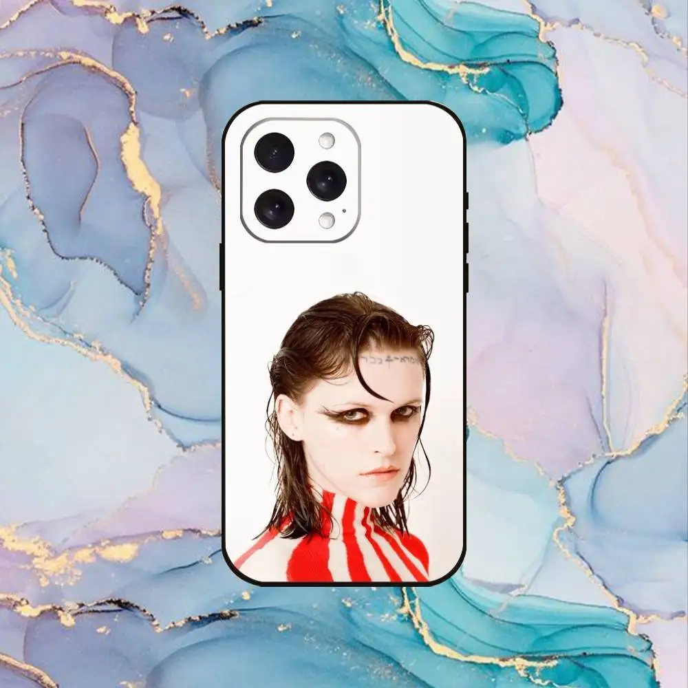 歌手E-エセル・ケイン iPhone17、16、15、14、13、12、11 Plus、Pro Max用ソフトブラックカバー携帯ケース