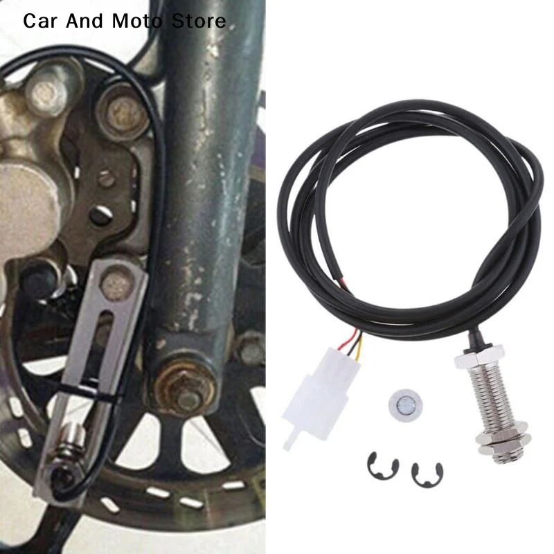 【CMO】Motorcycle Odometer Sensor Cable Scooter Digital Speedometer Magnetic Sensor Replacement Kit With 2 Magnets