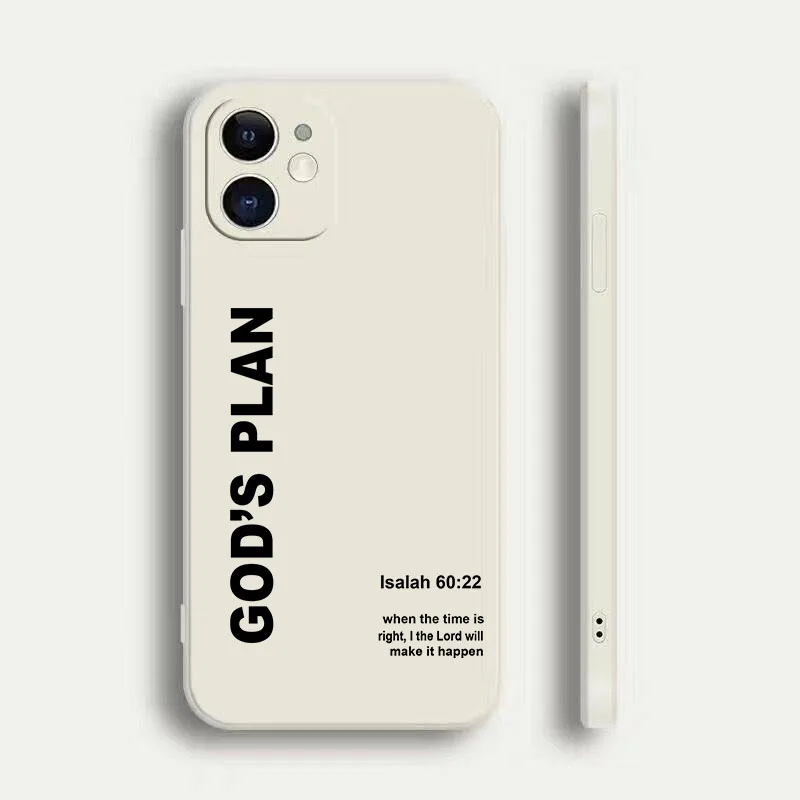 Funda con versículo bíblico 'Plan de Dios' para iPhone 17 16 15 14 13 12 11 Pro Max Mini SE 7 8 Plus, a prueba de golpes y antideslizante 5